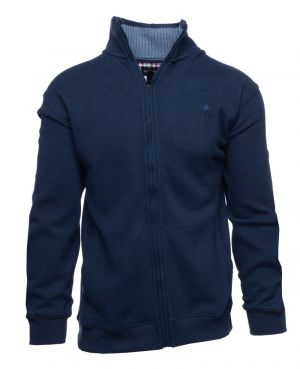 Cardigan jacket, brushed knit DENIM BLUE pockets 3XL 4XL