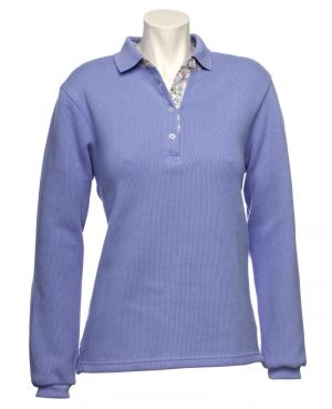 Long sleeve polo-shirt, soft touch LILAC