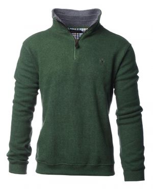 Zip neck sweater PINE GREEN