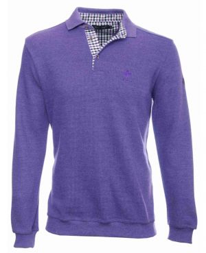 Long sleeve polo-shirt, soft touch ORCHID