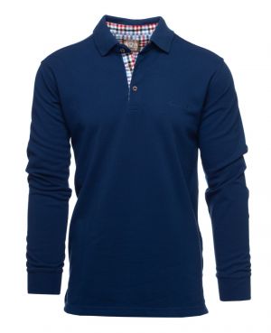 Long sleeve PIQU polo-shirt, ROYAL BLUE