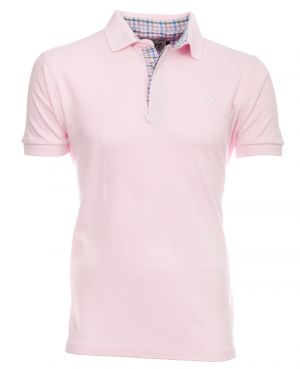 Short sleeve JERSEY polo-shirt PALE PINK