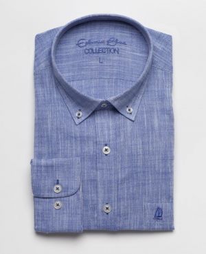LINEN Long sleeve shirt, blue