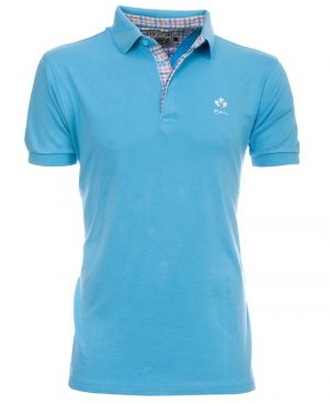 Short sleeve JERSEY polo-shirt BLUE