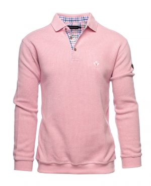 Long sleeve polo-shirt, soft touch PINK