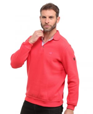Long sleeve polo-shirt, soft touch CORAL