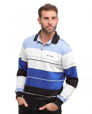 polo-shirt NAVY / WHITE / SKY / ELECTRIC BLUE stripes : Chic and Elegant
