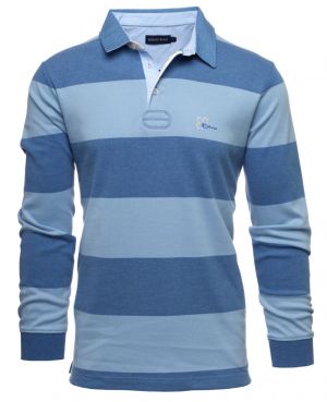 Striped rugby polo shirt  BLUE / SKY