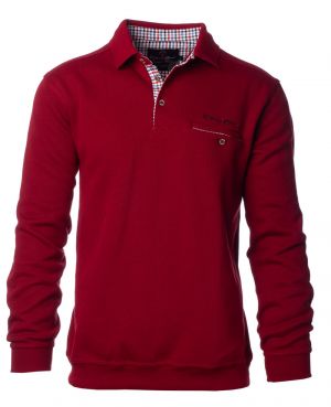 Long sleeve polo-shirt,POCKET, classical, RED