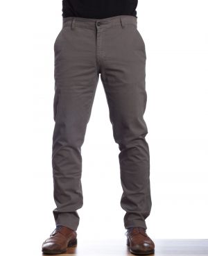 TROUSERS in COTTON ELASTHANNE italian pockets chino GREY