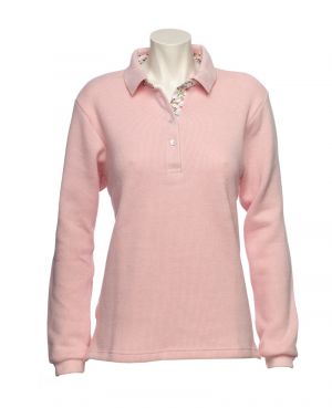 Long sleeve polo-shirt, soft touch PINK