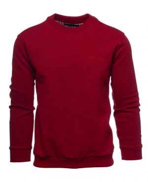 Round neck piqu knit Red
