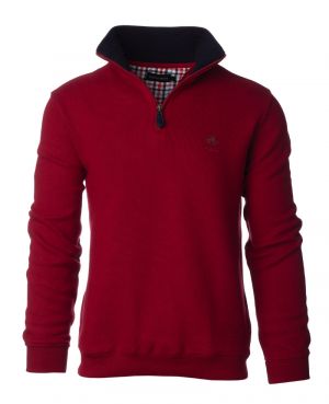 Zip neck sweater RED