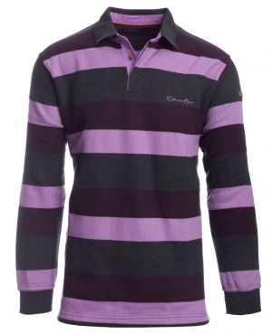 Polo manches longues ray, ANTHRACITE / PARME / AUBERGINE