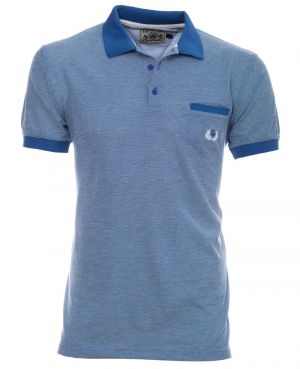 Short sleeve polo-shirt, ROYAL BLUE melange 3XL-4XL