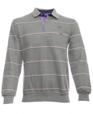 Polo manches longues ray, poche, GRIS PARME 3XL 4XL