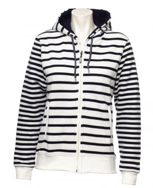 Striped Marine Style Zip-Up Hoodie Jacket - Comfort & Style