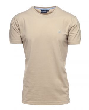 Short Sleeve Beige Jersey T-Shirt - Classic Fit