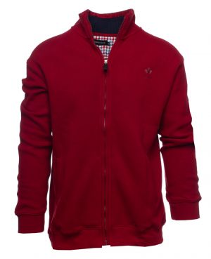 Cardigan jacket, brushed knit RED pockets 3XL 4XL