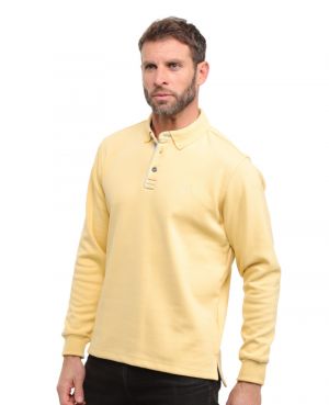 Long sleeve light polo-shirt, YELLOW