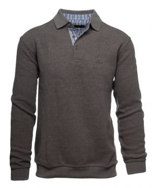 Long sleeve polo-shirt, soft touch GREY