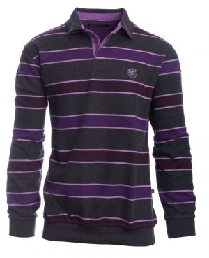 Polo manches longues ray, ANTHRACITE / PARME / AUBERGINE / VIOLET