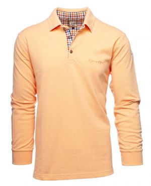 Long Sleeve Peach Pique Knit Polo - Breathable and Durable