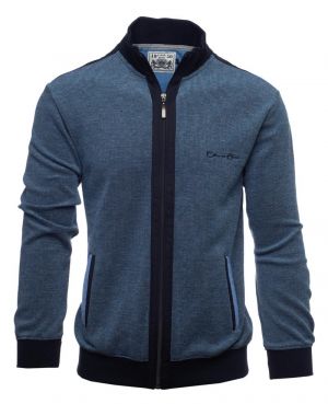 Fancy Blue Denim Knit Jacket - Made in Portugal