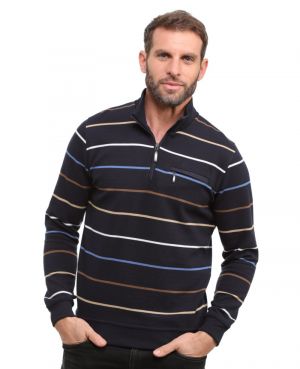 Men's Ottoman Knit Zip Neck Sweater  Comfort and Style