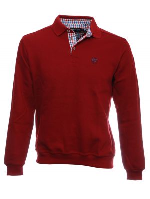 Long sleeve polo-shirt, fleece inside 3XL - 4XL RED