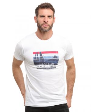 Maritime-Inspired White T-Shirt - Durable Quality Made in Portugal