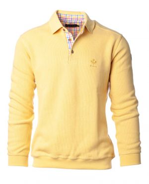 Long sleeve polo-shirt, soft touch YELLOW