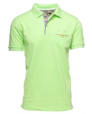 Short sleeve polo-shirt, PISTACHIO-GREEN piqu with pocket