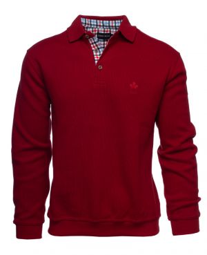 Long sleeve polo-shirt, soft touch RED