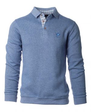 Long sleeve polo-shirt, soft touch BLUE