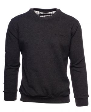 Sweat-shirt maille Pique paisse col rond ANTHRACITE