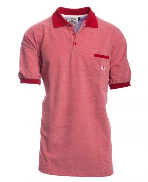Short sleeve polo-shirt, RED melange 3XL 4XL