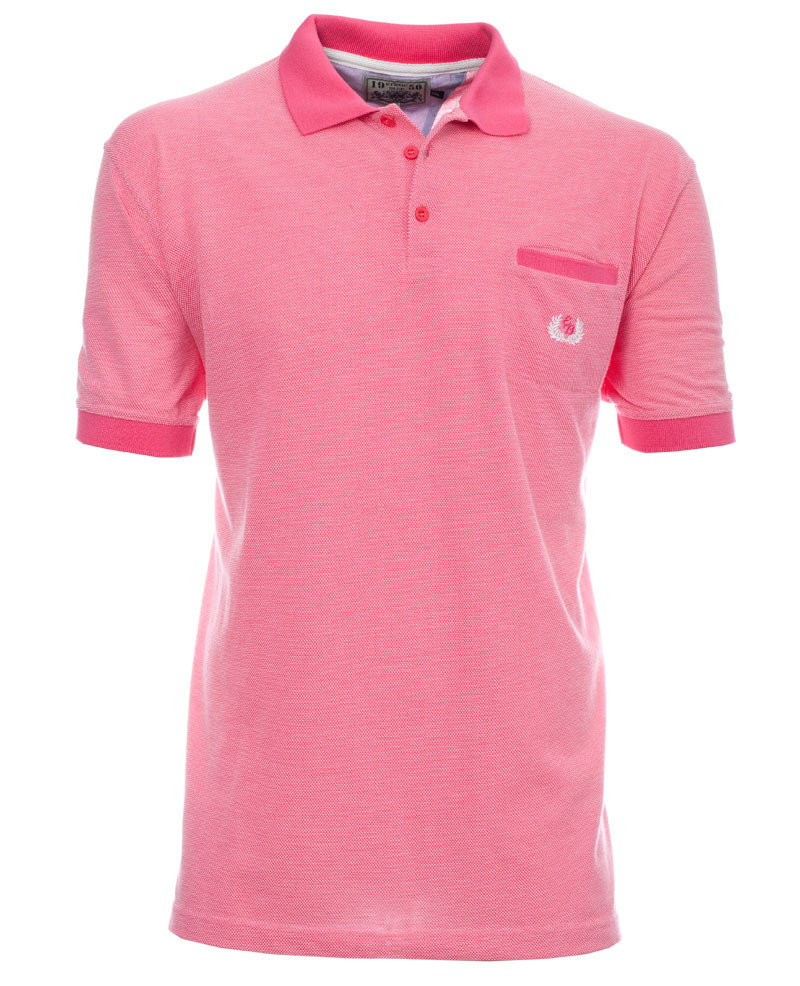Men's polo, short sleeves, pink melange, piqué / FROZEN PRICES — Ethnic ...